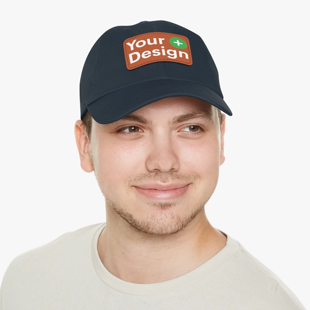 Dad Hat with Leather Patch (Rectangle) (ValuCap) 27696