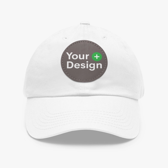 Dad Hat with Leather Patch (Round) (ValuCap) 27747