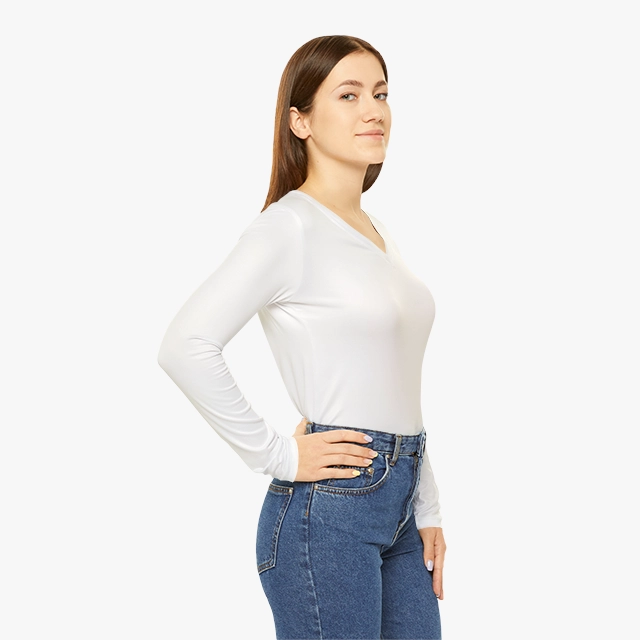 Women's Long Sleeve V-neck Shirt (AOP) (Generic brand) 30580