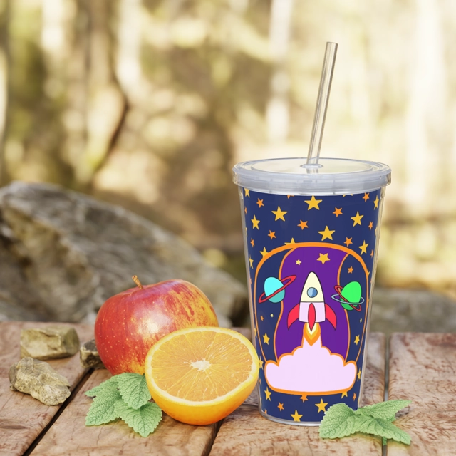 Plastic Tumbler with Straw (Generic brand) 26760