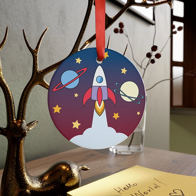 Acrylic Ornament with Ribbon (Generic brand) 25273