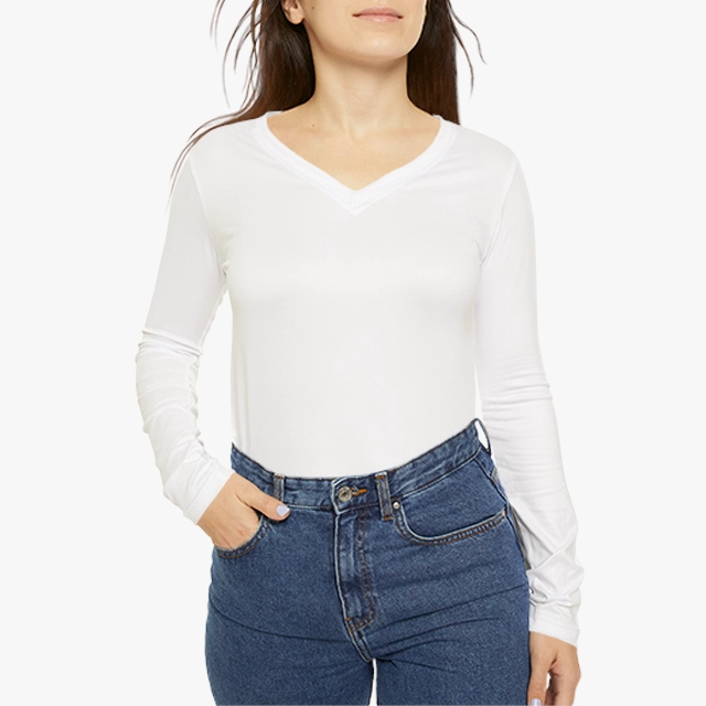 Women's Long Sleeve V-neck Shirt (AOP) (Generic brand) 30576