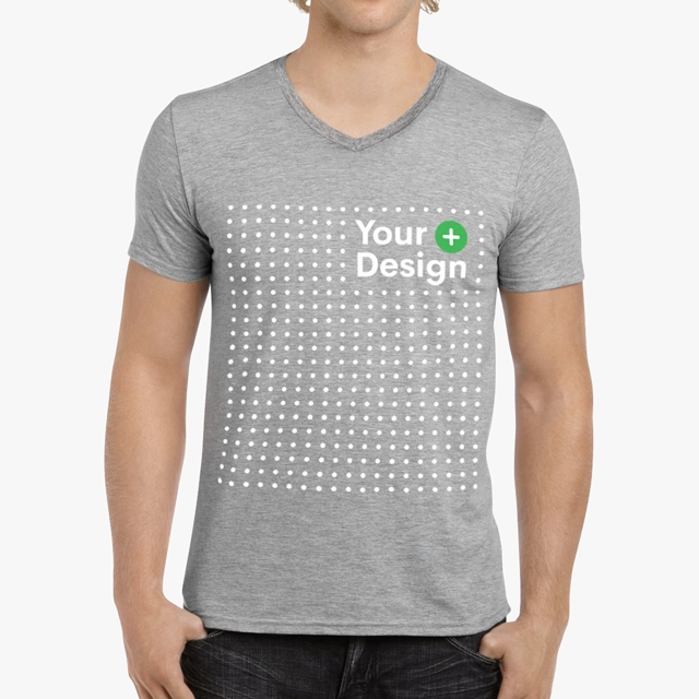 Men's Fitted V-Neck Short Sleeve Tee (Gildan) 25517