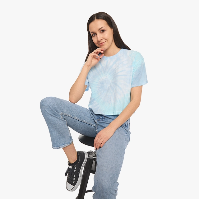 Women's Tie-Dye Crop Tee (Colortone) 29094