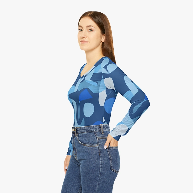 Women's Long Sleeve V-neck Shirt (AOP) (Generic brand) 30760