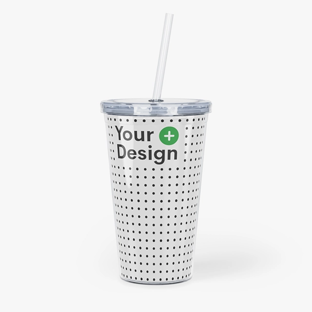 Plastic Tumbler with Straw (Generic brand) 26756