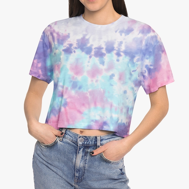 Women's Tie-Dye Crop Tee (Colortone) 29091