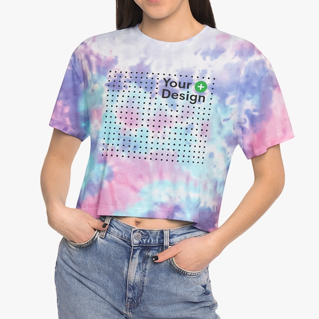 Women's Tie-Dye Crop Tee (Colortone)
