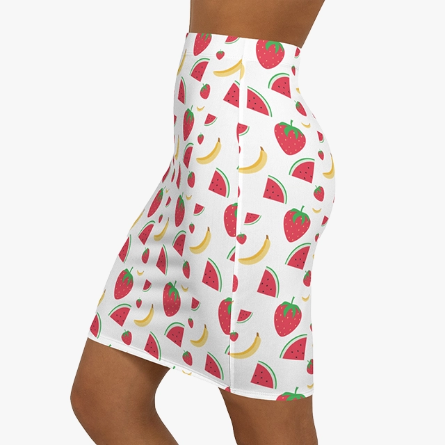 Women's Mid-Waist Pencil Skirt (AOP) (Generic brand) 26083