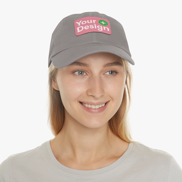 Dad Hat with Leather Patch (Rectangle) (ValuCap) 27697