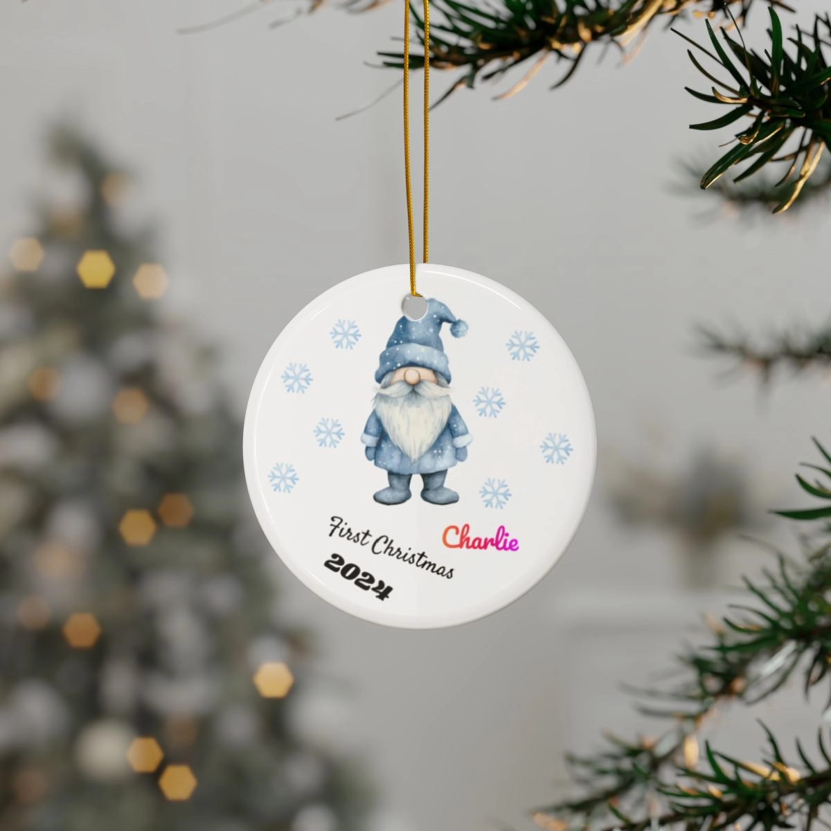 Personalized Ornament, Custom Name Ornament,Ceramic Ornaments, 2-Side Print, (1pc, 3pcs, 5pcs, 10pcs) (Generic brand) 33518