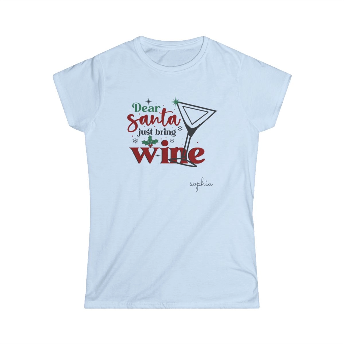Santa Christmas Shirt, Merry Christmas Shirt, Women's Softstyle Tee (Gildan) 33553