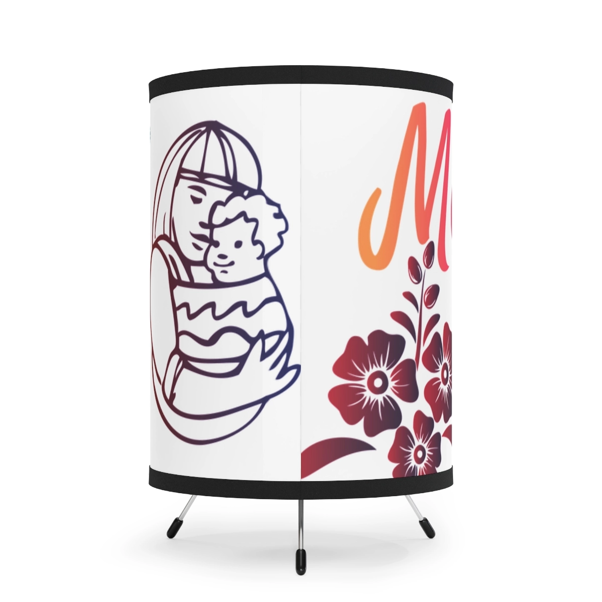 Tripod Lamp with High-Res Printed Shade, Custom photo, custom name, gift for mom, mother day 23060