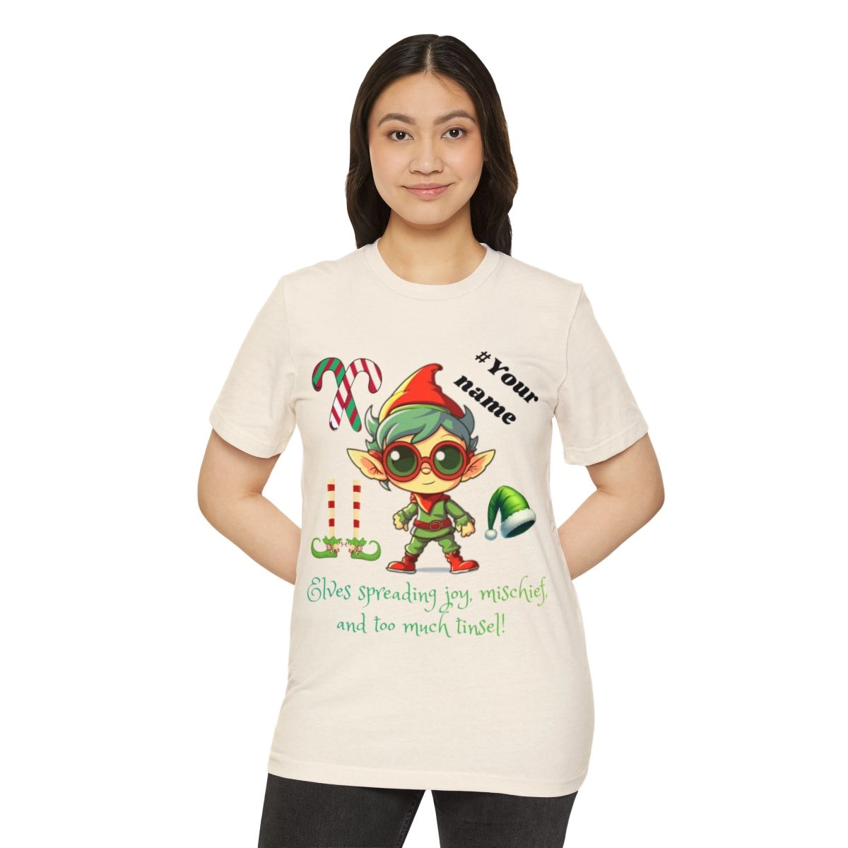 Elf Funny Shirt, Merry Christmas Shirt, Noen Shirt, Unisex Recycled Organic T-Shirt (Bella+Canvas) 33177