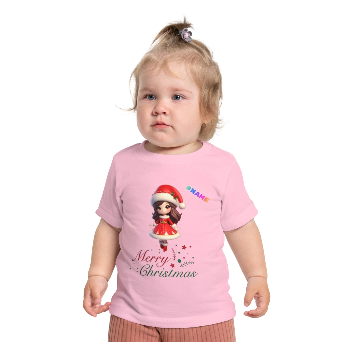 Chrismast Shirt, Santa Claus Shirt, Baby Shirt, Baby Short Sleeve T-Shirt (Bella+Canvas)