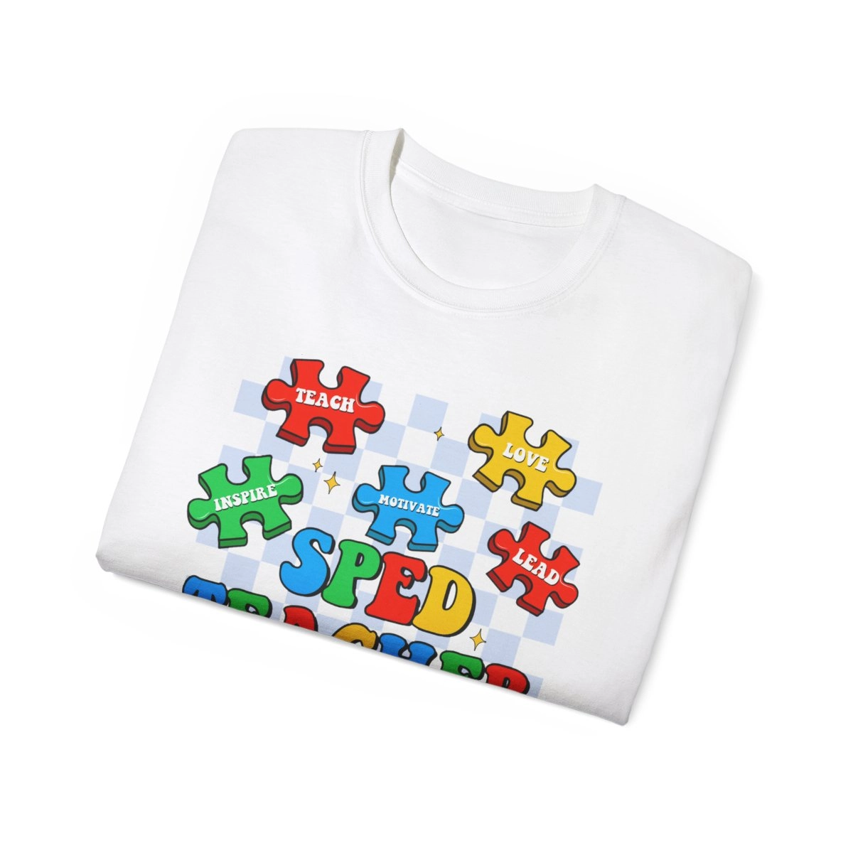 Custom Text Custom Photo, Puzz Gift Teacher Unisex Ultra Cotton Tee (Gildan) 23334