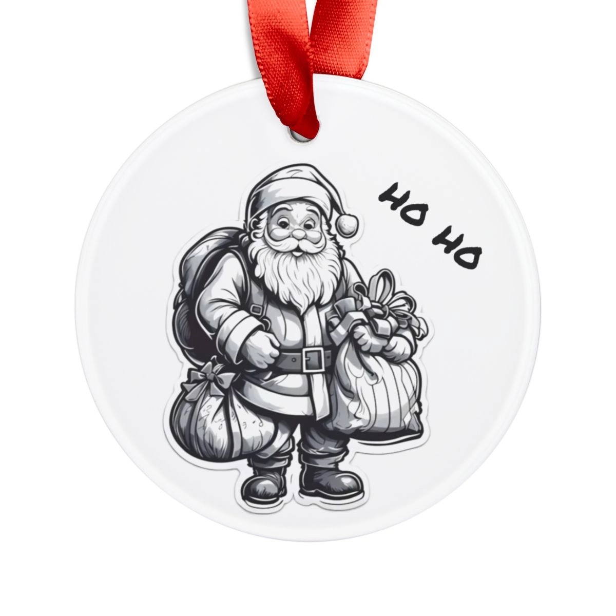 Santa Claus Ornament, Christmas Ornament, Cute Ornament, Acrylic Ornament with Ribbon (Generic brand) 32763