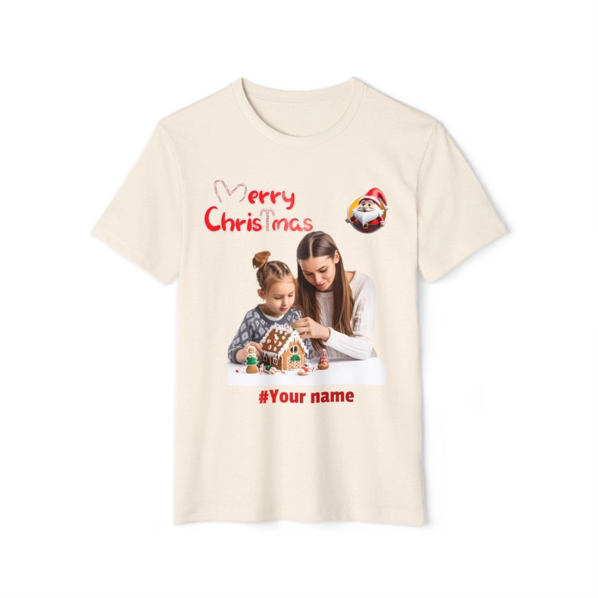 Personalized Photo Christmas Shirt, Merry Christmas Shirt, Noen Shirt, Unisex Recycled Organic T-Shirt (Bella+Canvas) 33137