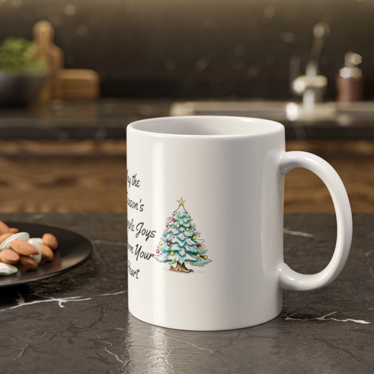 Christmas Mug, Reindeer Mug, Christmas White Mug, White Ceramic Mug, 11oz (Generic brand) ☕ 32799