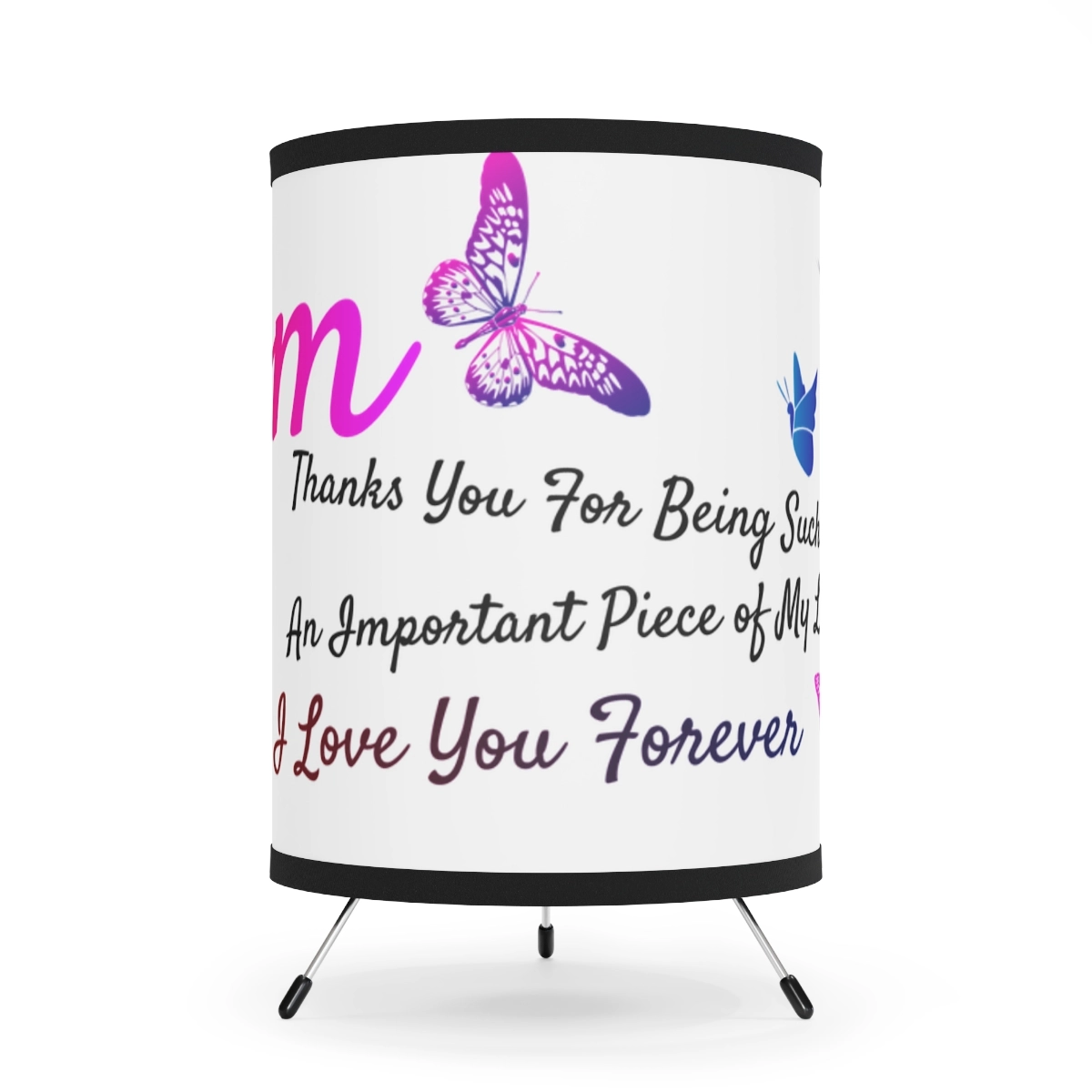 Tripod Lamp with High-Res Printed Shade, Custom photo, custom name, gift for mom, mother day 23058