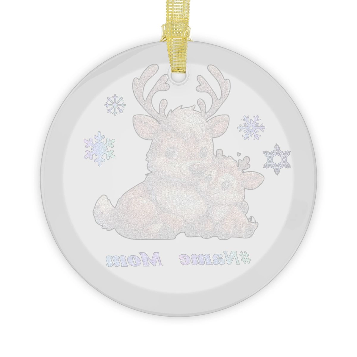 Reindeer Ornament, Mom and Child Ornament, Famlily Ornament, Glass Ornaments (Generic brand) 32856