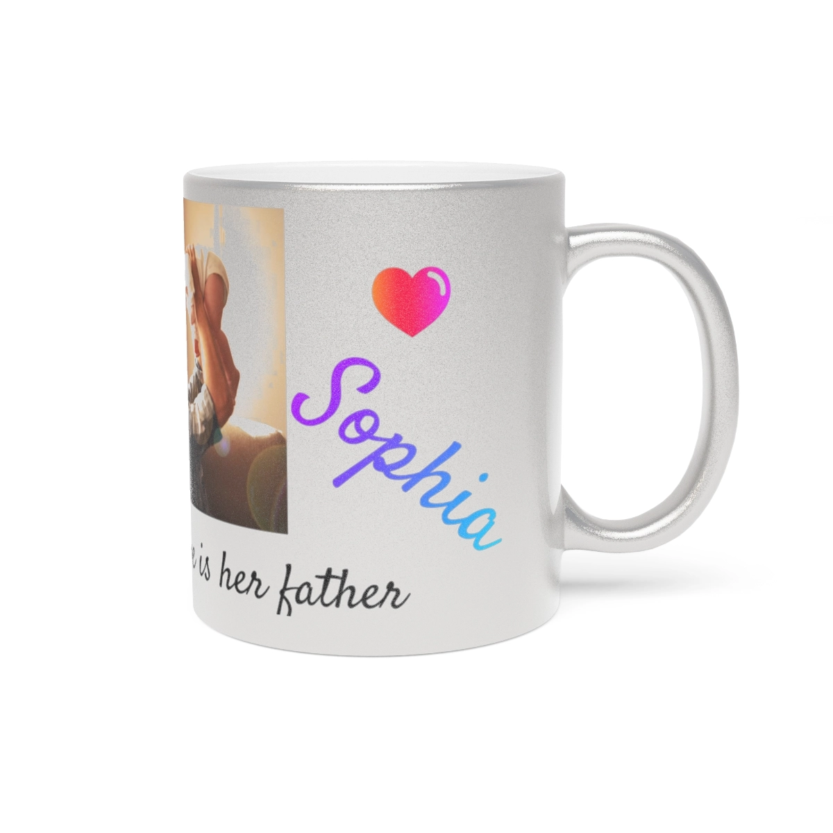 Custom photo, custom name, gift for mom, mother day, Metallic Mug (Silver\Gold) (Generic brand) ☕ 23080