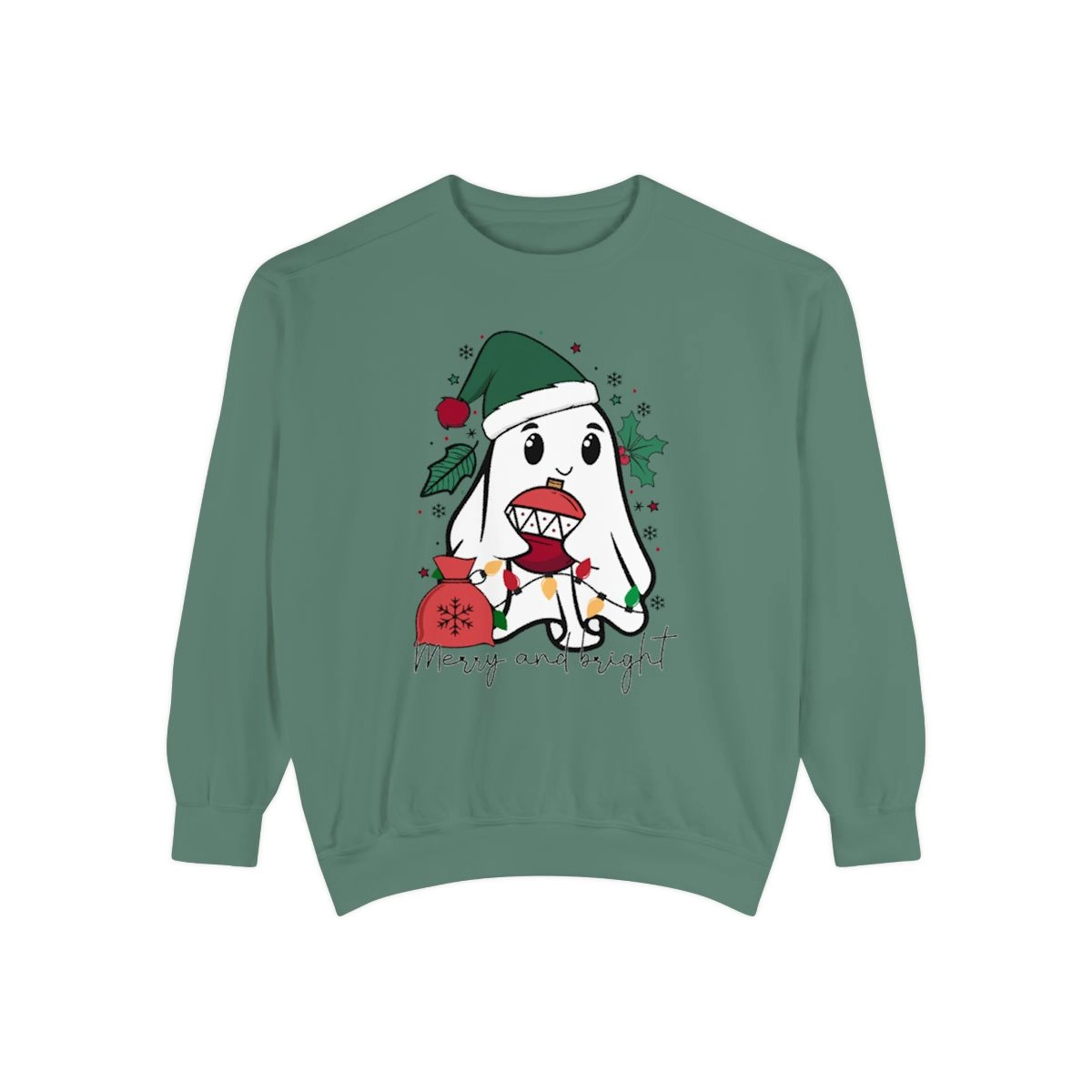 Ghost Sweatshirt, Funny Shirt, Merry Christmas Shirt, Unisex Garment-Dyed Sweatshirt (Comfort Colors®) 33324