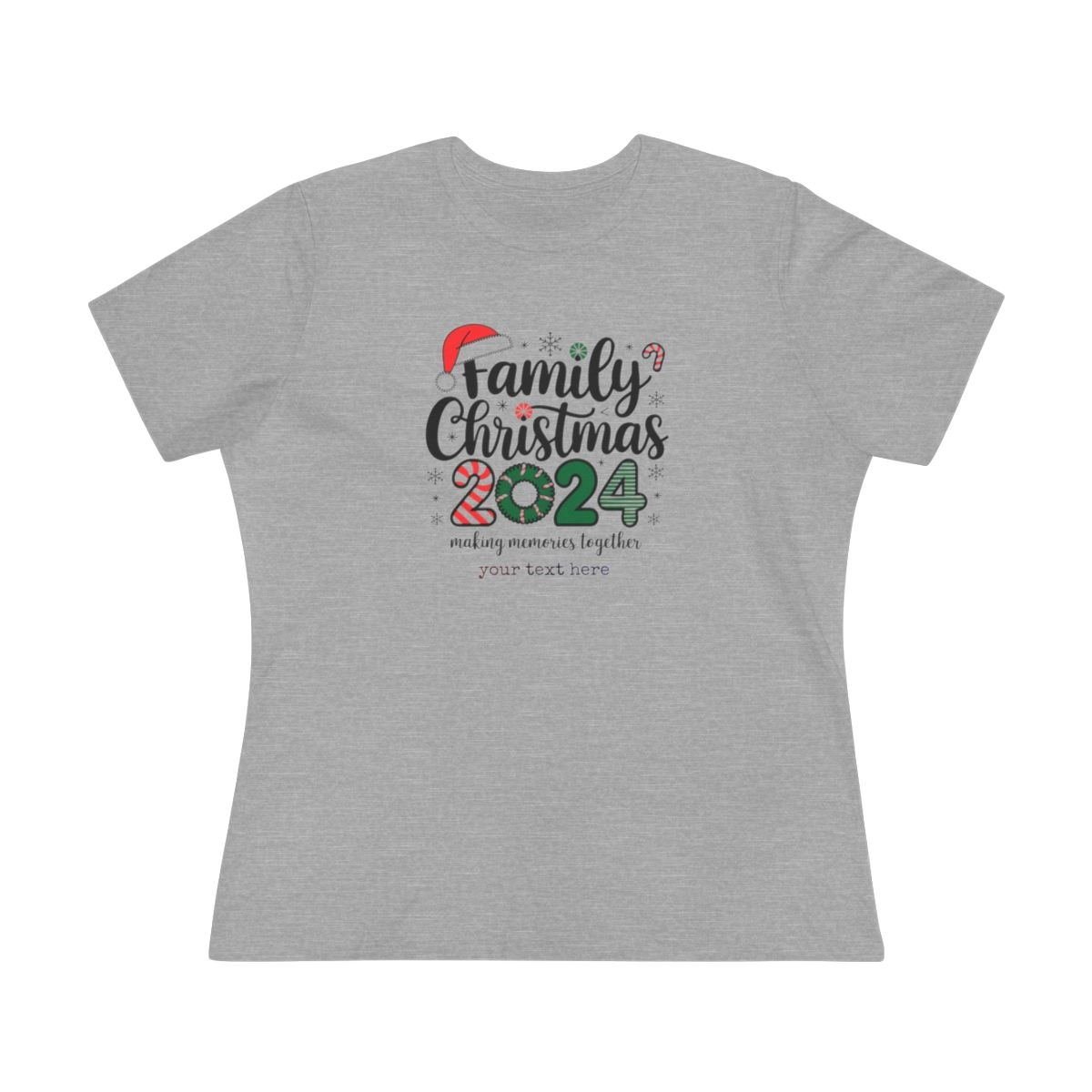 Merry Christmas Shirt, Personalized Shirt, Women's Cotton Tee (Bella+Canvas) 33578