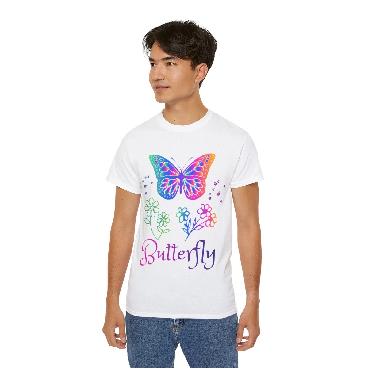 Just A Girl Who Love Butterflies ,Custom text, Custom photo, Unisex Ultra Cotton Tee (Gildan)  33691