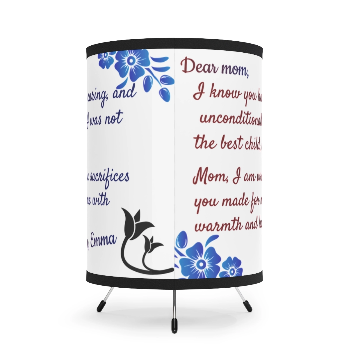 Tripod Lamp with High-Res Printed Shade, Custom photo, custom name, gift for mom, mother day 23117