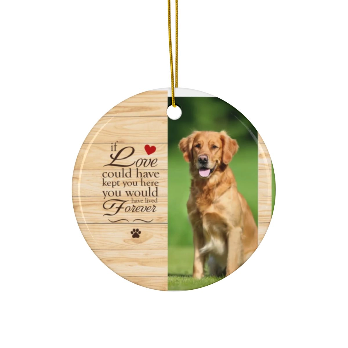 Dog Custom Photo Ornament, Ceramic Ornaments, 2-Side Print, (1pc, 3pcs, 5pcs, 10pcs) (Generic brand)