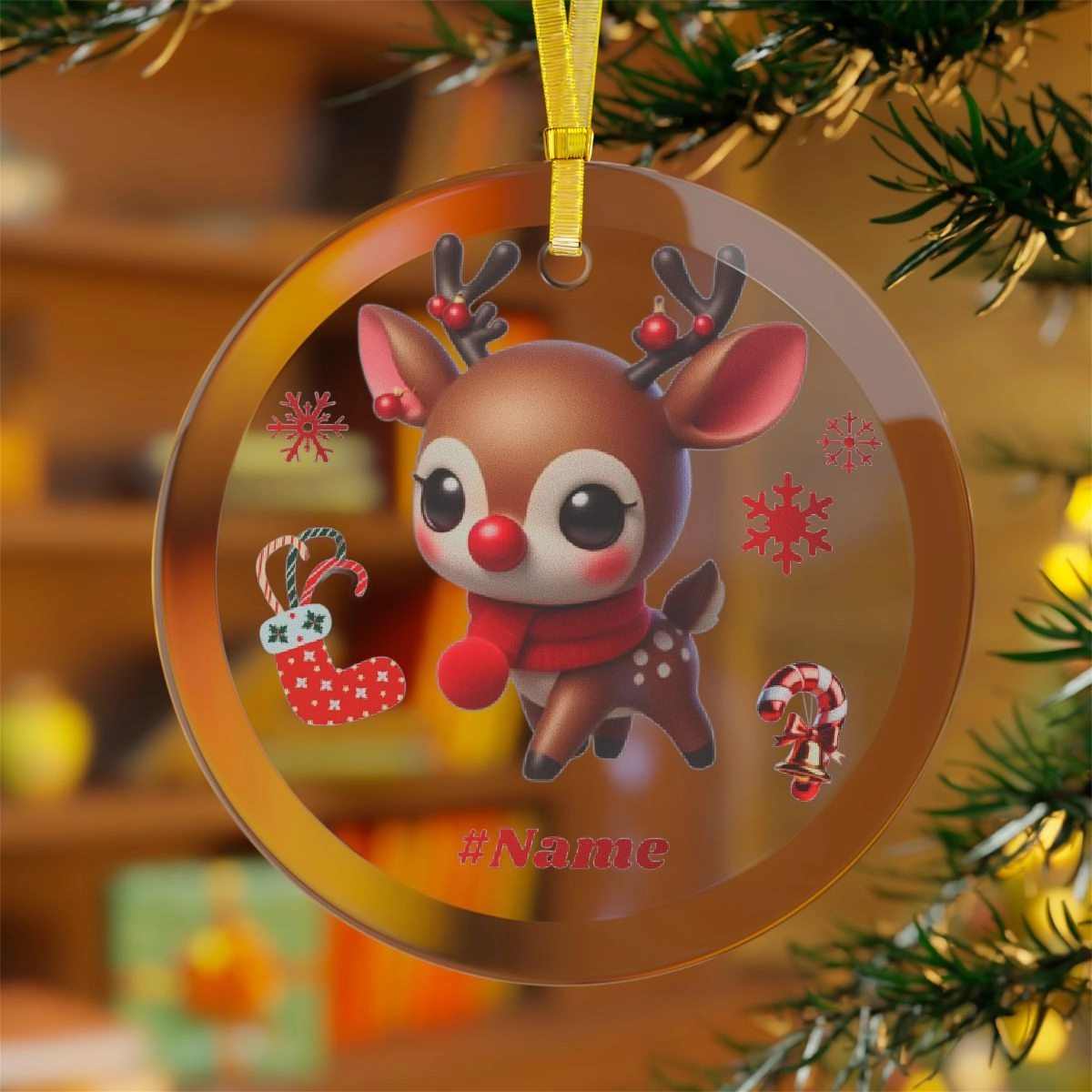 Reindeer Ornament, Baby Reindeer Ornament , Glass Reindeer Ornament, Glass Ornaments (Generic brand)