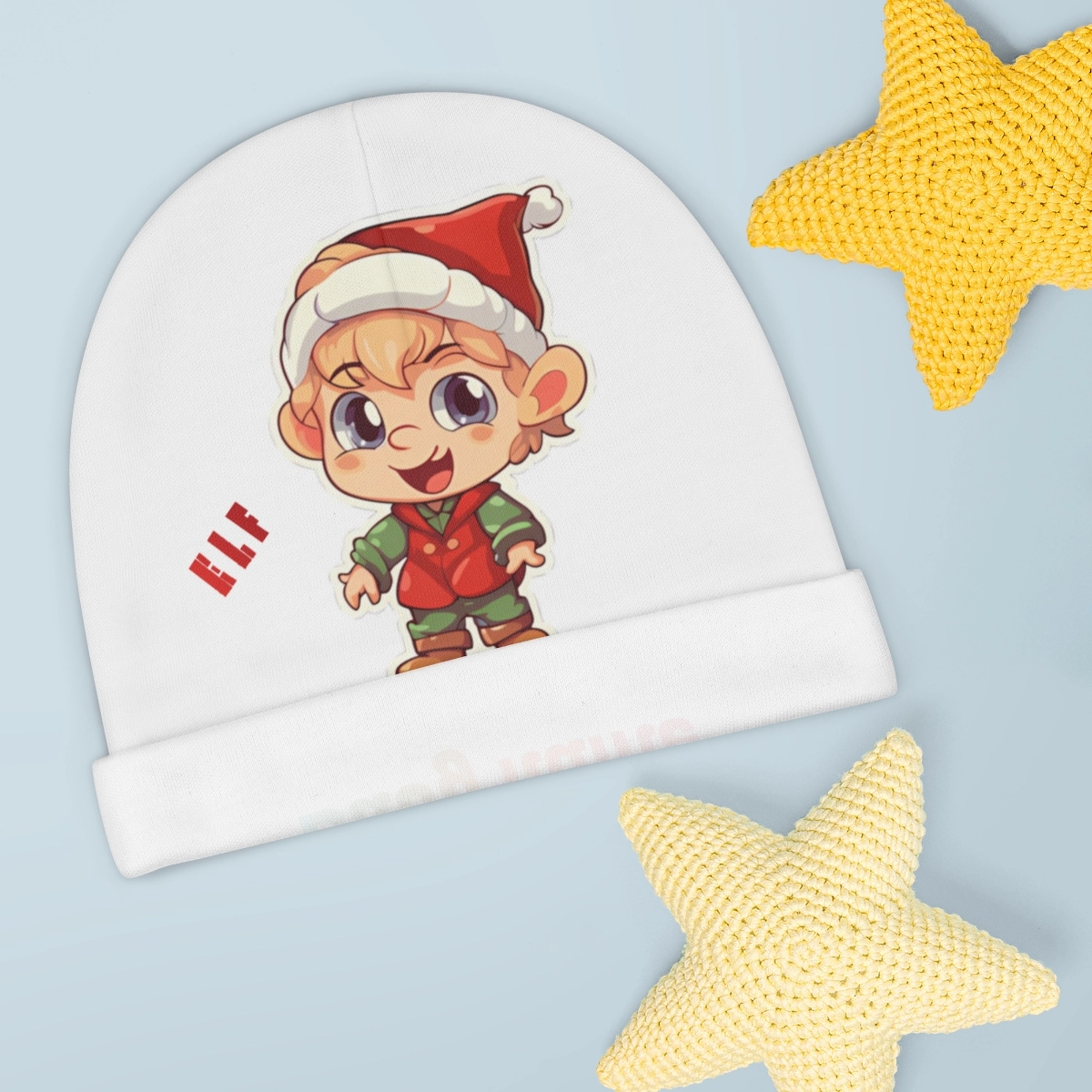 Elf Beanie,Elf Custom Hat, Merry Christmas Hat, Baby Elf Hat, Custom Beanie, Custom Baby Hat, Baby Beanie (AOP) (The Laughing Giraffe)  👶