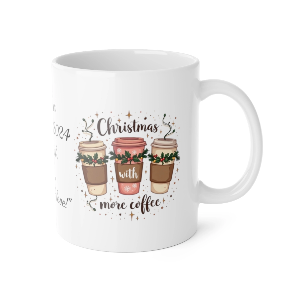 Personalized Mug, Merry Chirstmas Mug, White Ceramic Mug, 11oz (Generic brand) ☕ 33606