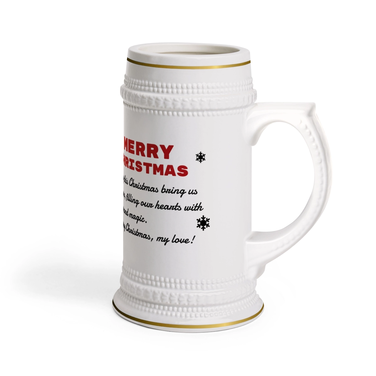 Merry Christmas Mug, Personalized Mug, Custom Photo Shirt, Gift for Family, Gift Fro Friend, Beer Stein Mug (ORCA Coatings) 33427