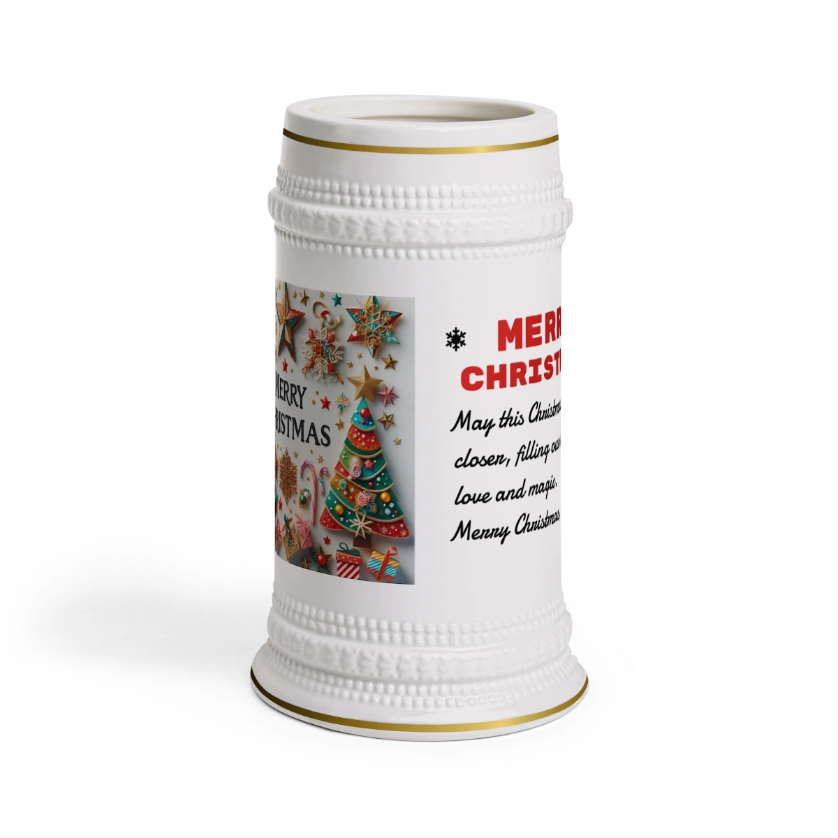 Merry Christmas Mug, Personalized Mug, Custom Photo Shirt, Gift for Family, Gift Fro Friend, Beer Stein Mug (ORCA Coatings) 33425