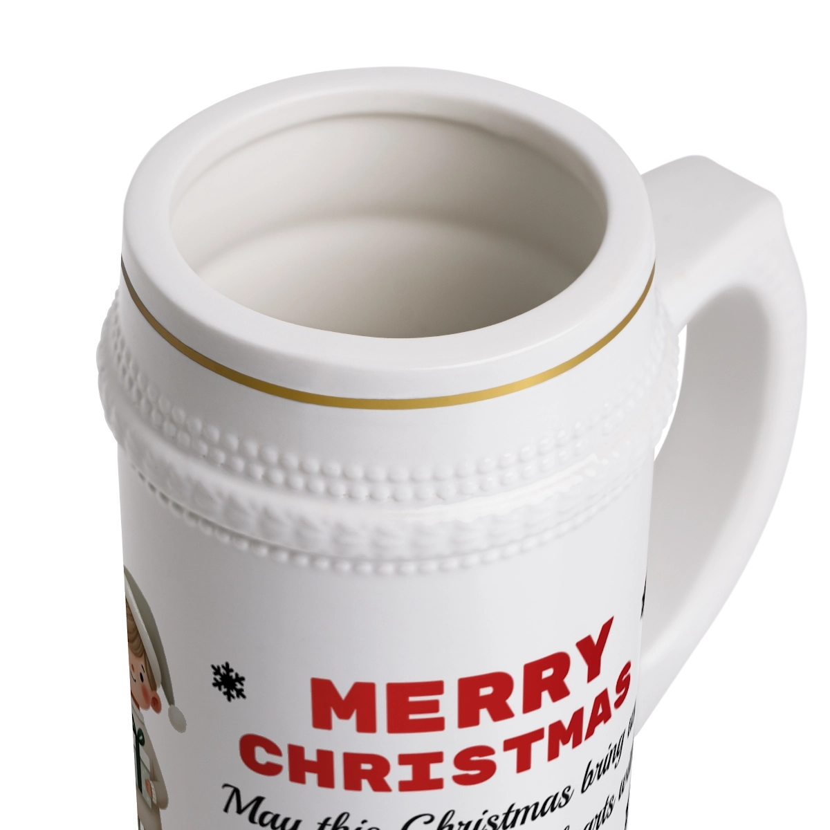 Merry Christmas Mug, Personalized Mug, Custom Photo Shirt, Gift for Family, Gift Fro Friend, Beer Stein Mug (ORCA Coatings) 33380