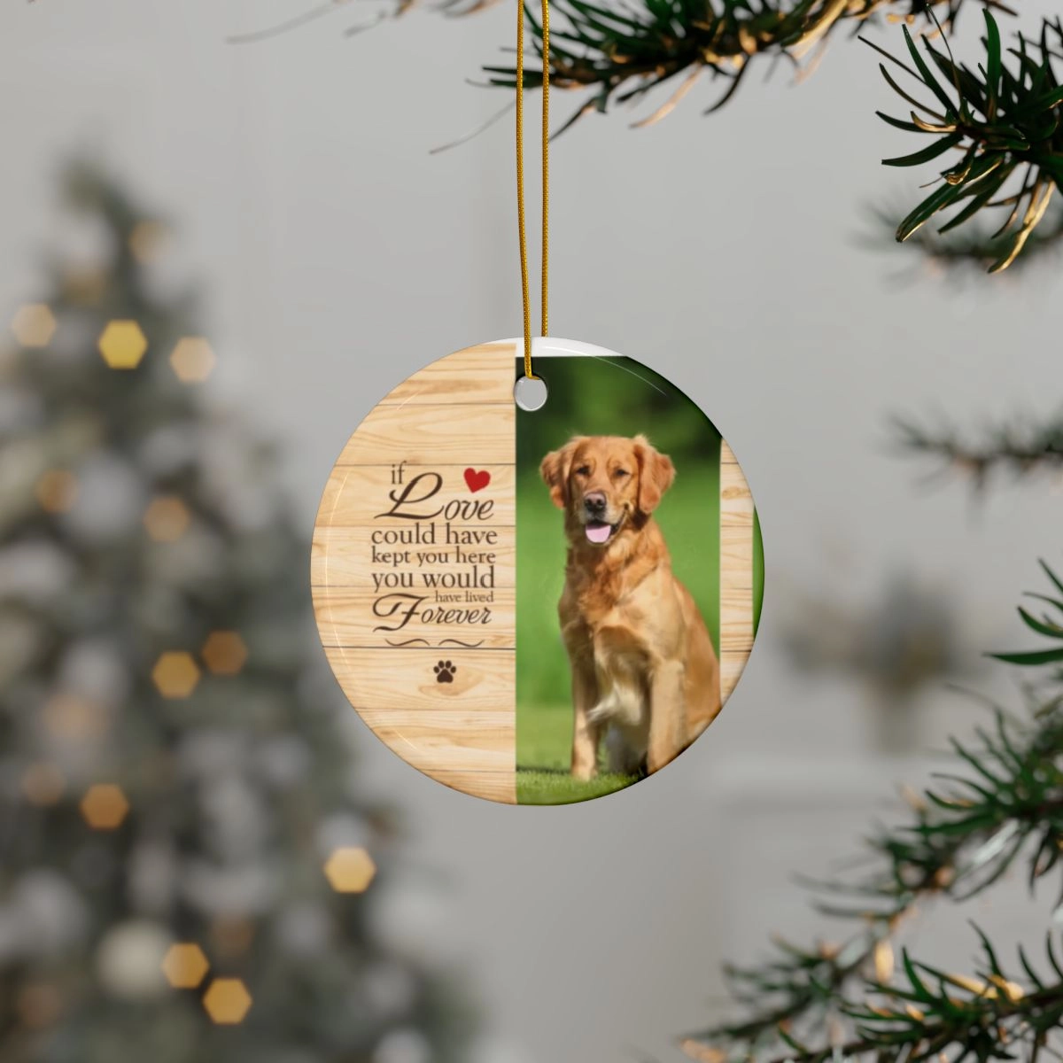 Dog Custom Photo Ornament, Ceramic Ornaments, 2-Side Print, (1pc, 3pcs, 5pcs, 10pcs) (Generic brand) 33502