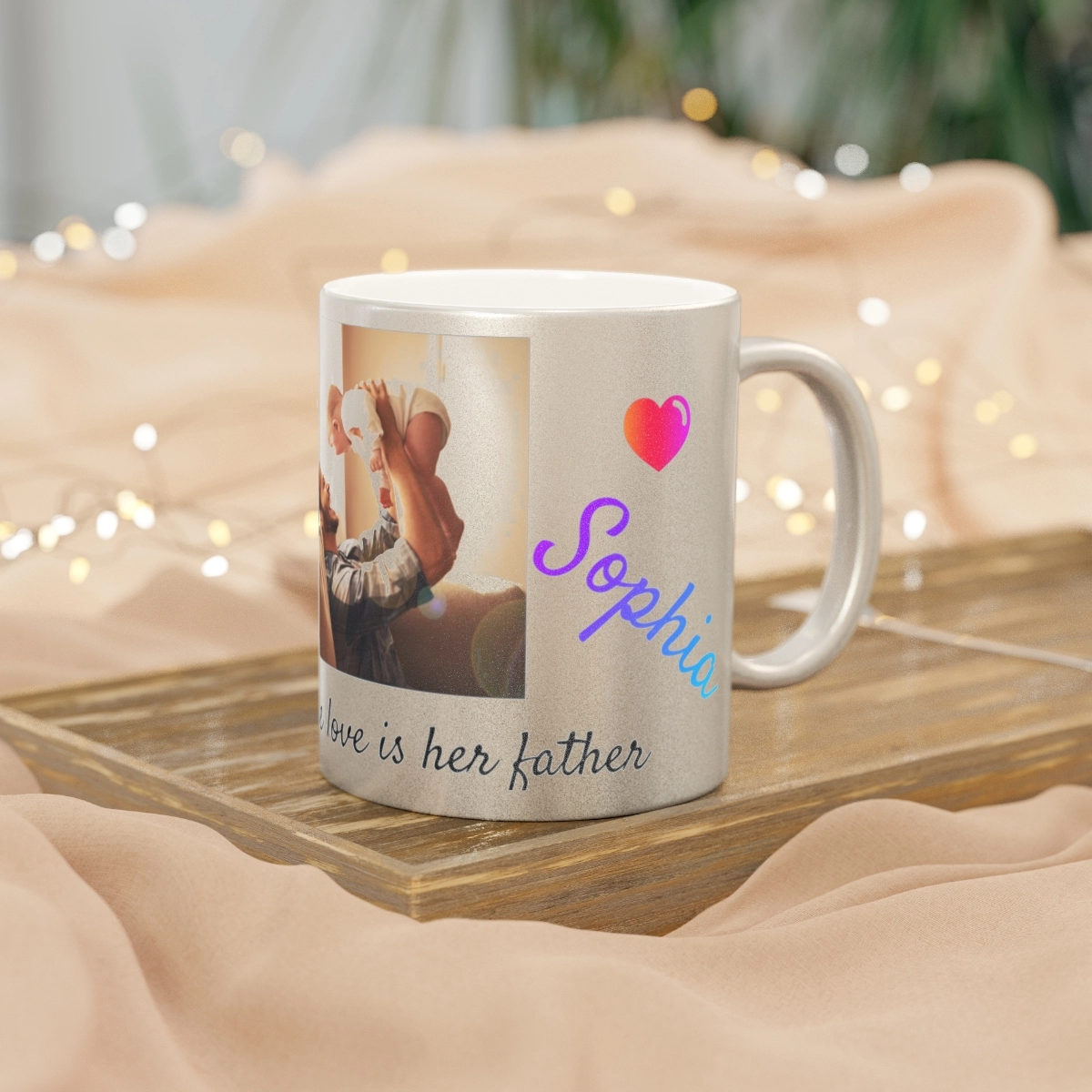 Custom photo, custom name, gift for mom, mother day, Metallic Mug (Silver\Gold) (Generic brand) ☕ 23081