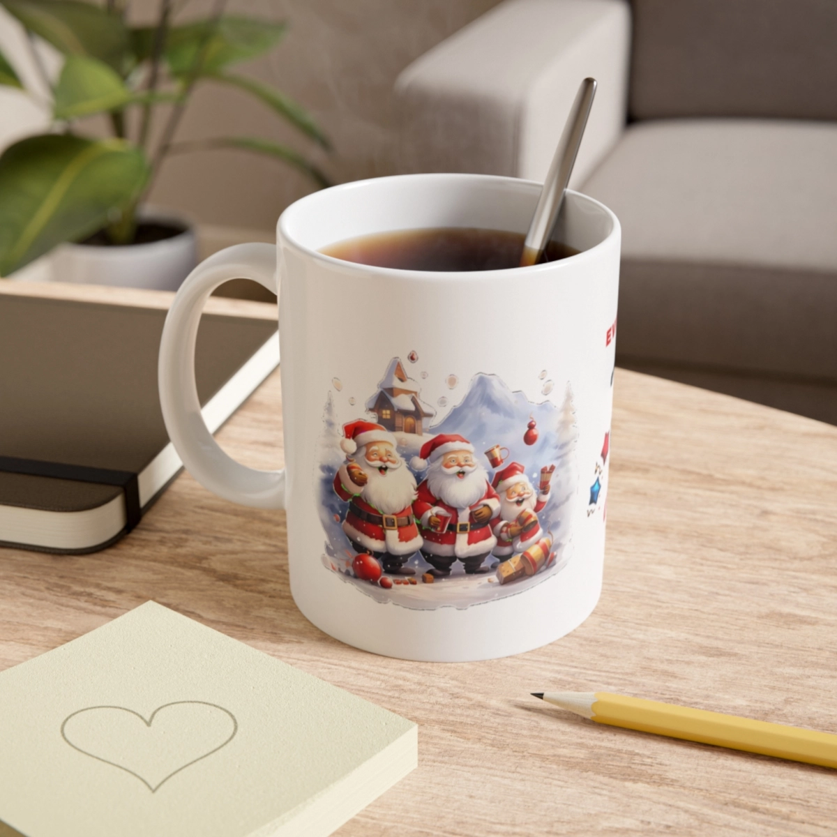 Christmas Mug, Santa Claus Mug, Merry Christmas Mug, White Ceramic Mug, 11oz (Generic brand) ☕ 32789