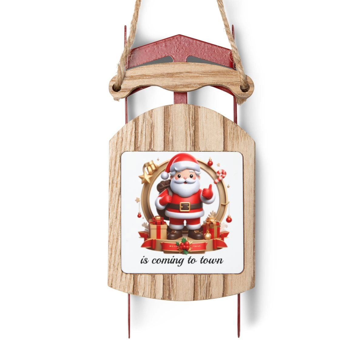 Christmas Sled Ornament, Santa Claus Ornament, Sled Ornaments (Generic brand) 32818