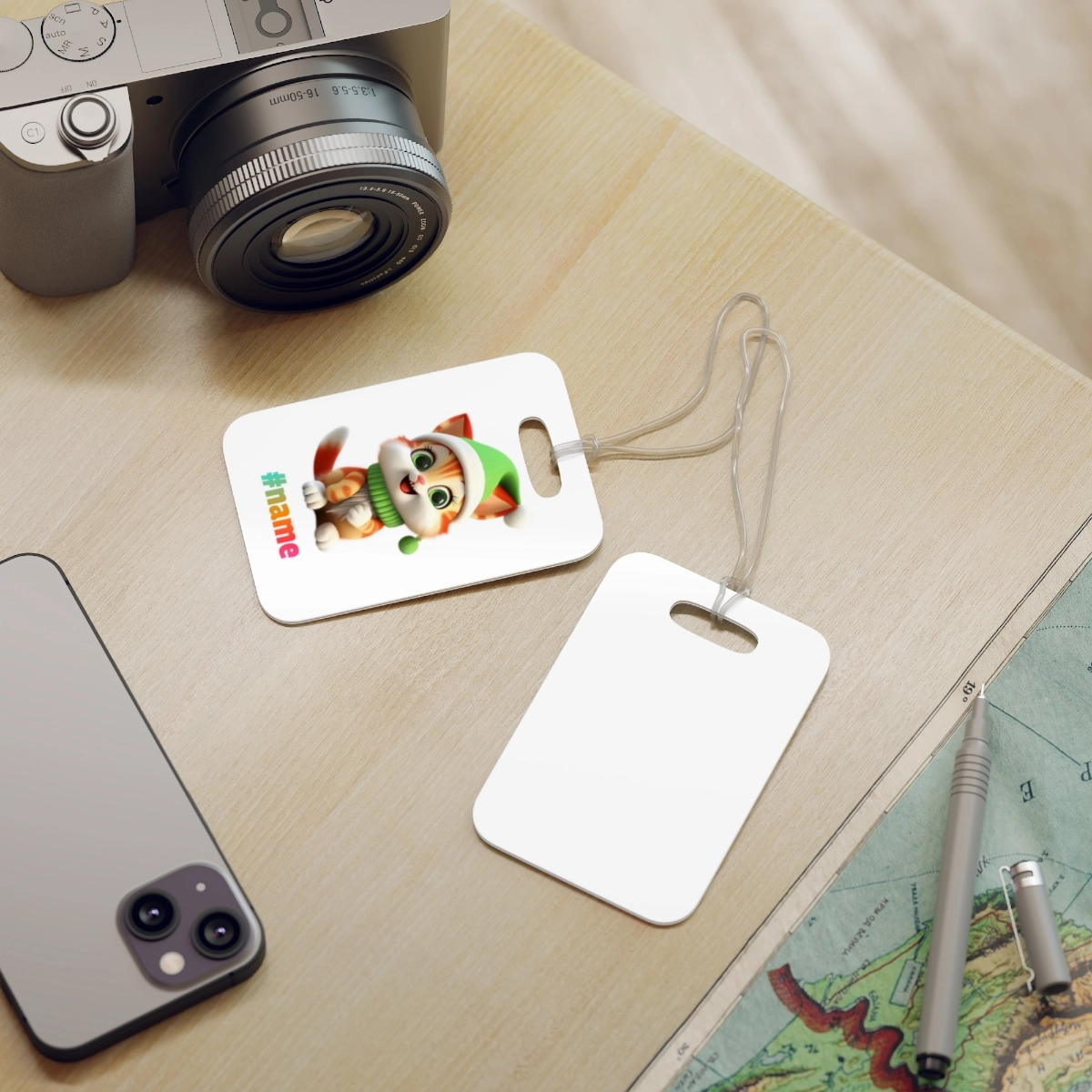 Cat Tag, Cute Cat Tag, Christmas Tag, Christmas Elf Tag, Cat Elf Tag, Luggage Tags (Generic brand) 32733