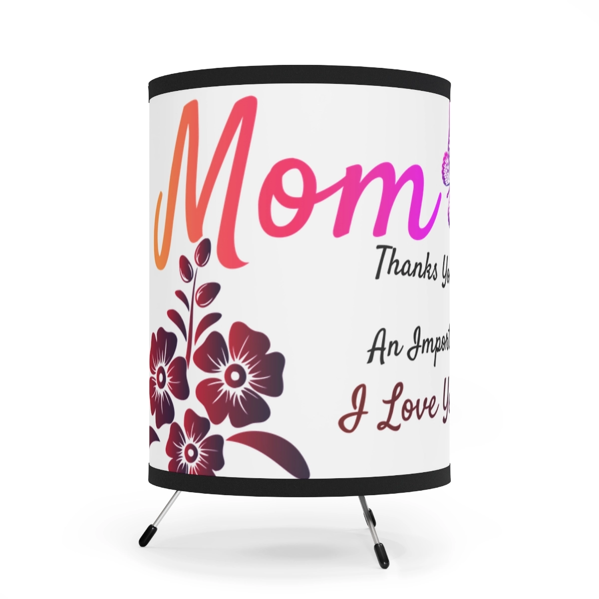 Tripod Lamp with High-Res Printed Shade, Custom photo, custom name, gift for mom, mother day 23059