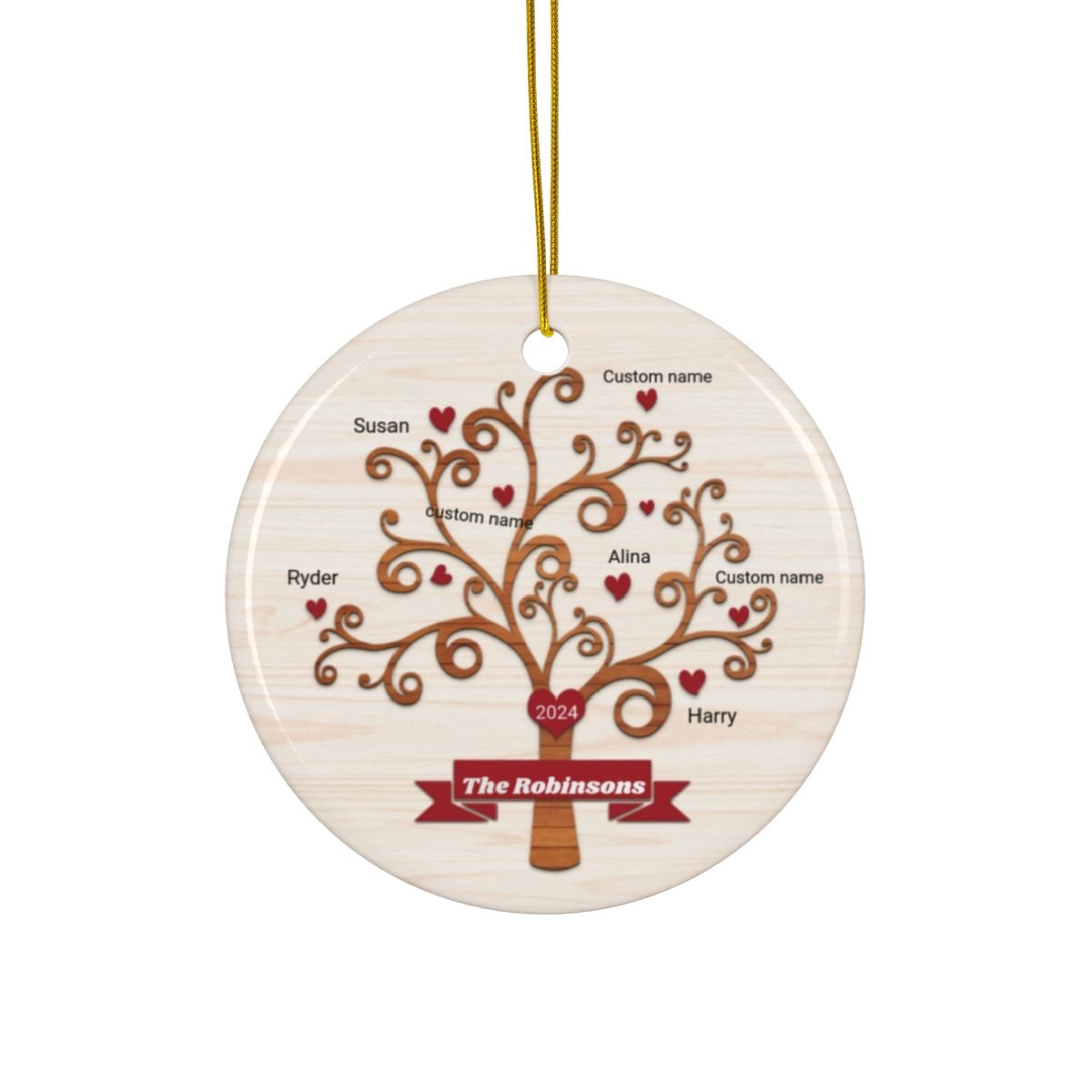 Tree Ornament, Relationship Christmas Tree, Custom Tree Ornament, Ceramic Ornaments, 2-Side Print, (1pc, 3pcs, 5pcs, 10pcs) (Generic brand)