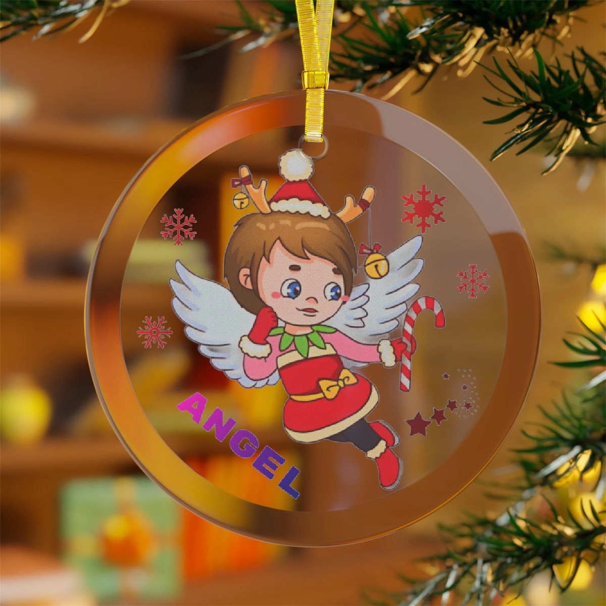 Angel Ornament, Christmas Ornament, Personalized Ornament, Glass Ornaments (Generic brand) 32967