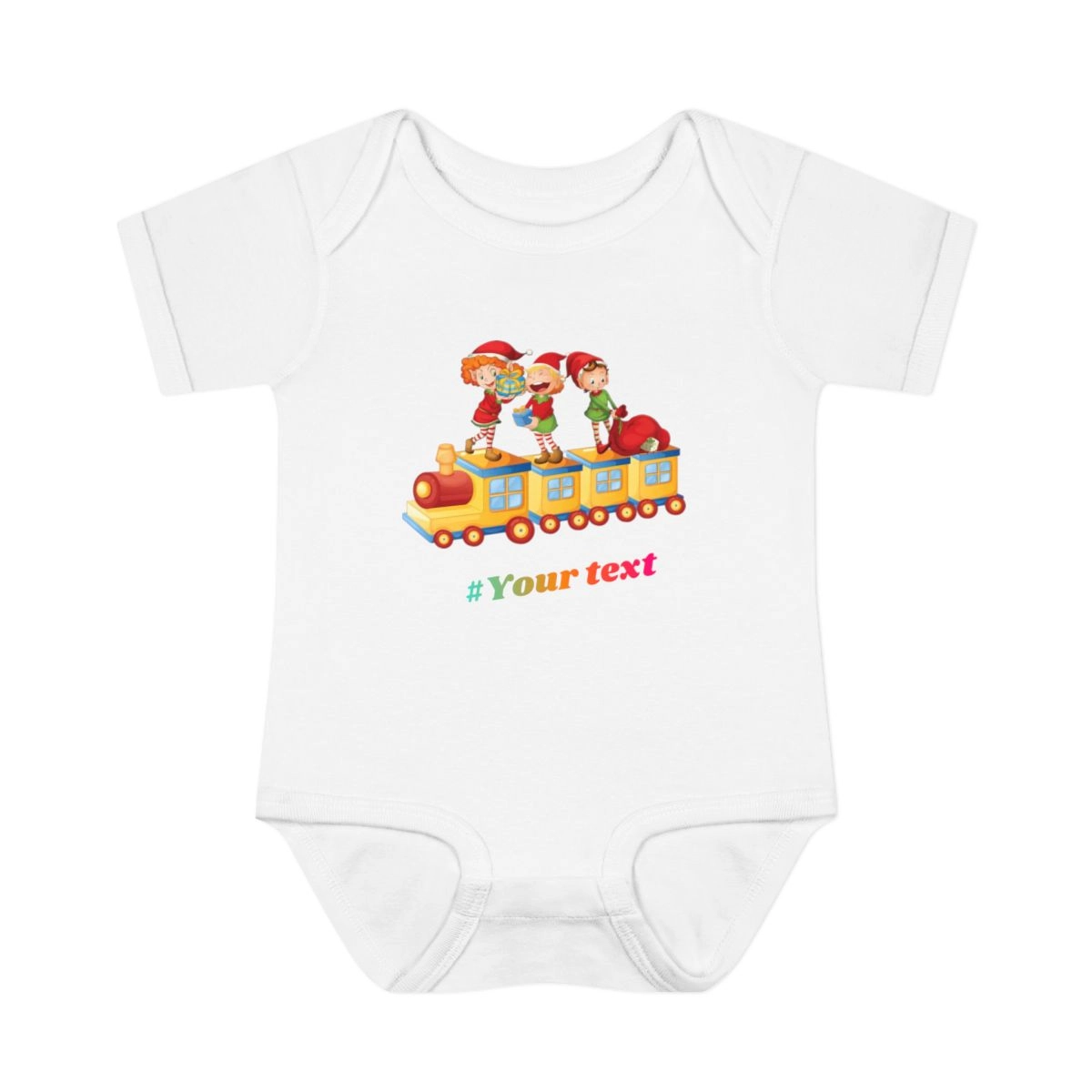 Chrismas Elf Bodysuit, Christmas Shirt,Infant Baby Rib Bodysuit (Rabbit Skins) 32675