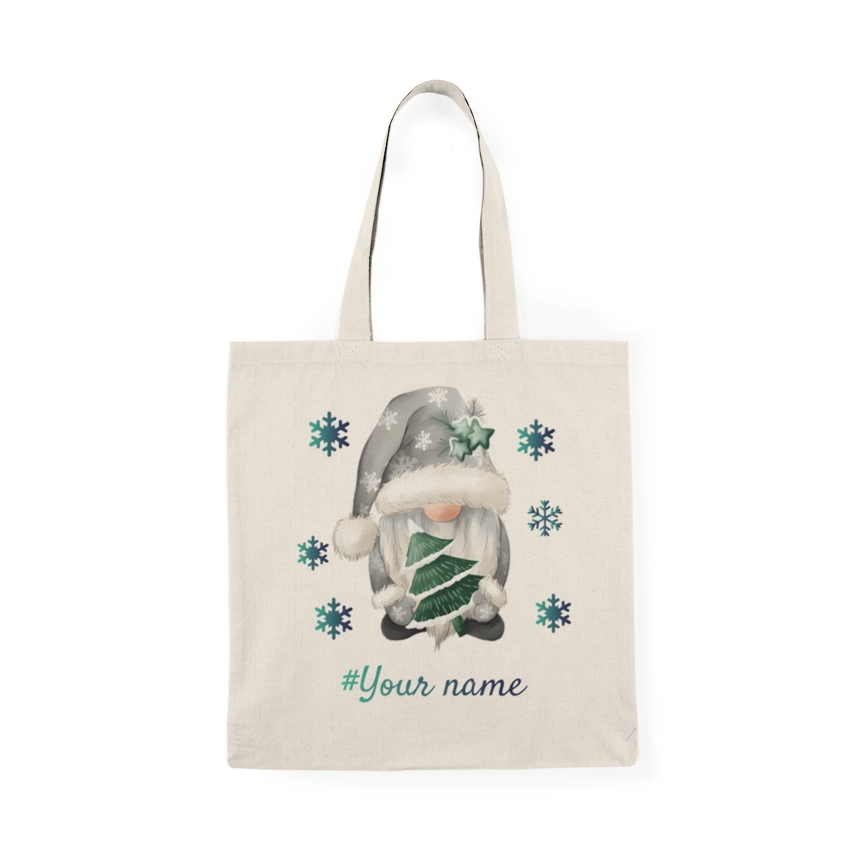 Santa Claus Tote Bag, Christmas Tote Bag, Merry Christmas Bags, Natural Tote Bag (S&S Bags)
