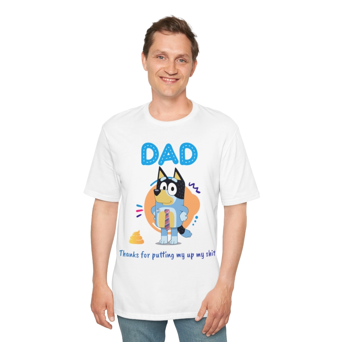 Custom name, dad and shit, Happy father's day, Perfect Weight® Tee (District) 23098