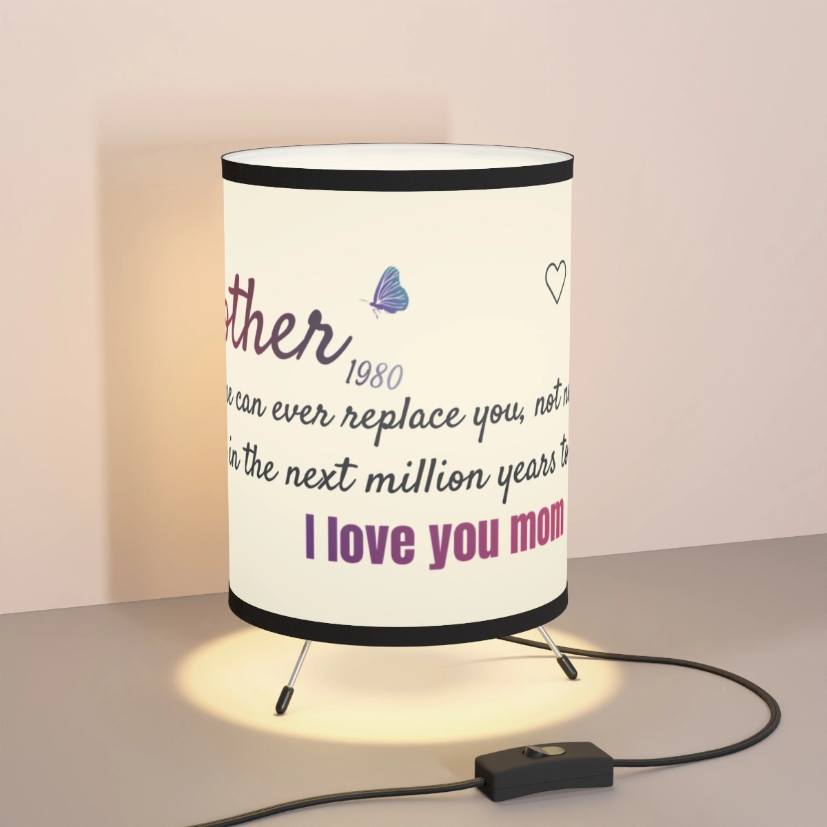 Gift for mom, Mother day, Tripod Lamp with High-Res Printed Shade 23070