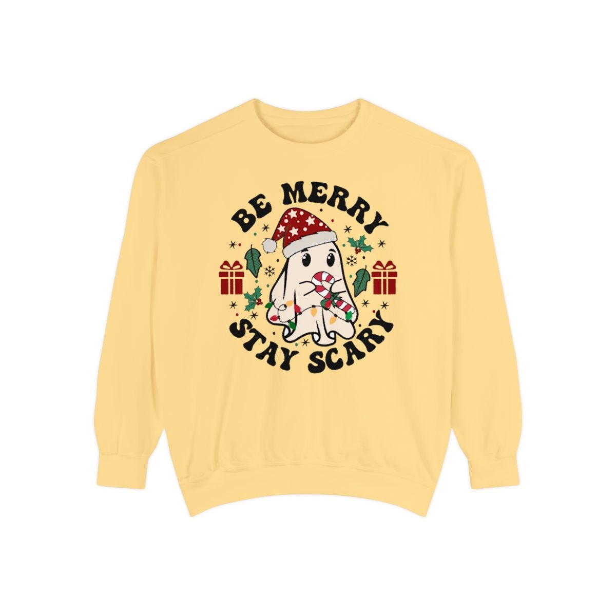 Ghost Sweatshirt, Funny Shirt, Merry Christmas Shirt, Unisex Garment-Dyed Sweatshirt (Comfort Colors®)